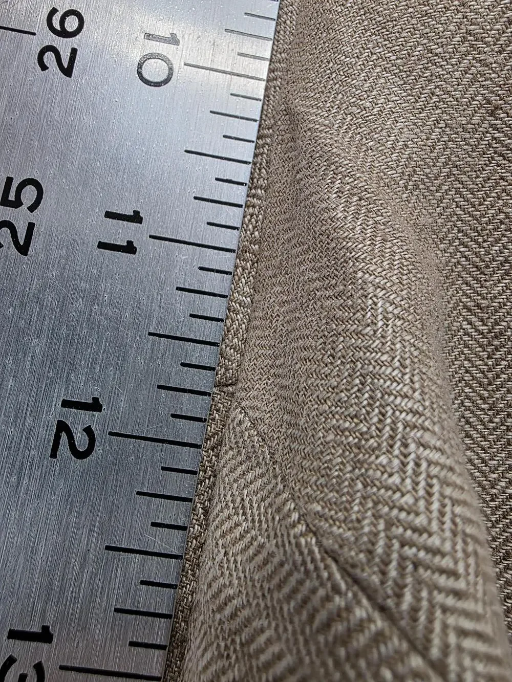 BENSOL Pants Mens 36x32 Beige Linen Slim Tapered Herringbone Dress Pants